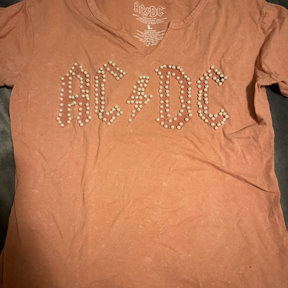 AC/DC Rust Crop Top